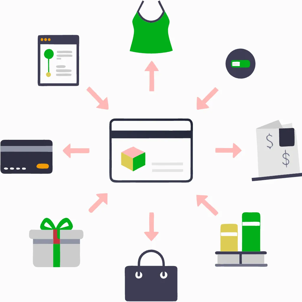 Ruleta de todos los productos que puedes comprar con una tarjeta de credito