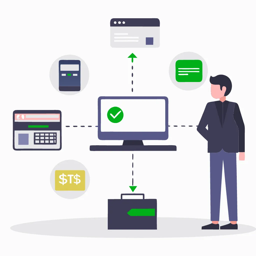 Persona viendo lo que se puede comprar con una tarjeta de débito